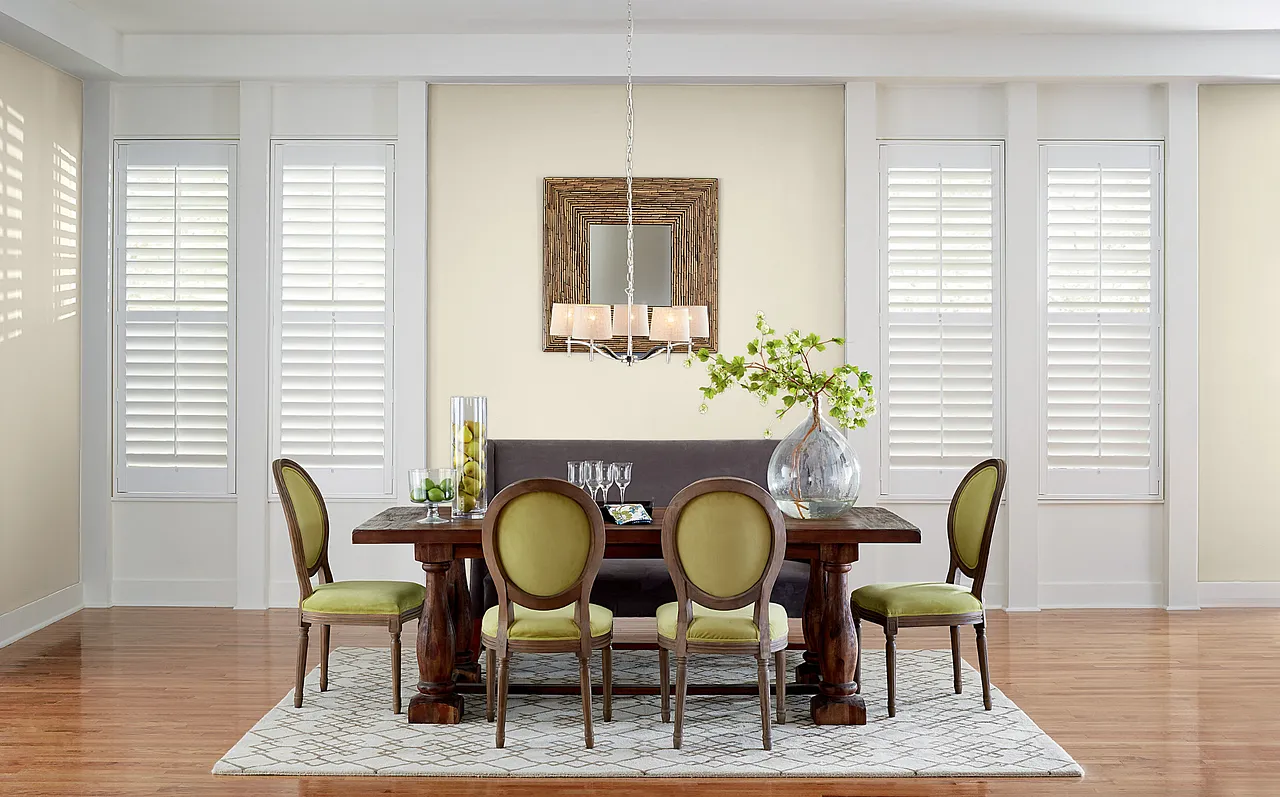 shutters in a dining room setting